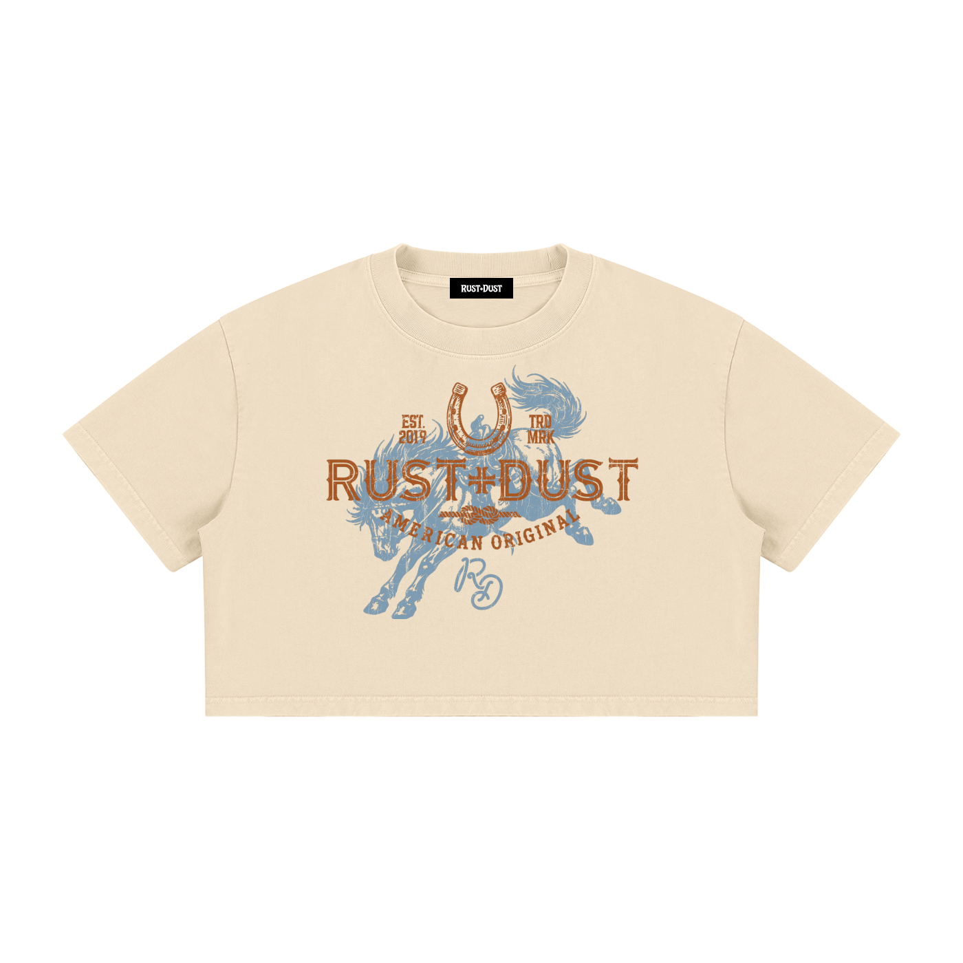 LUCKY LOU 306 Mineral Wash Crop T-Shirt