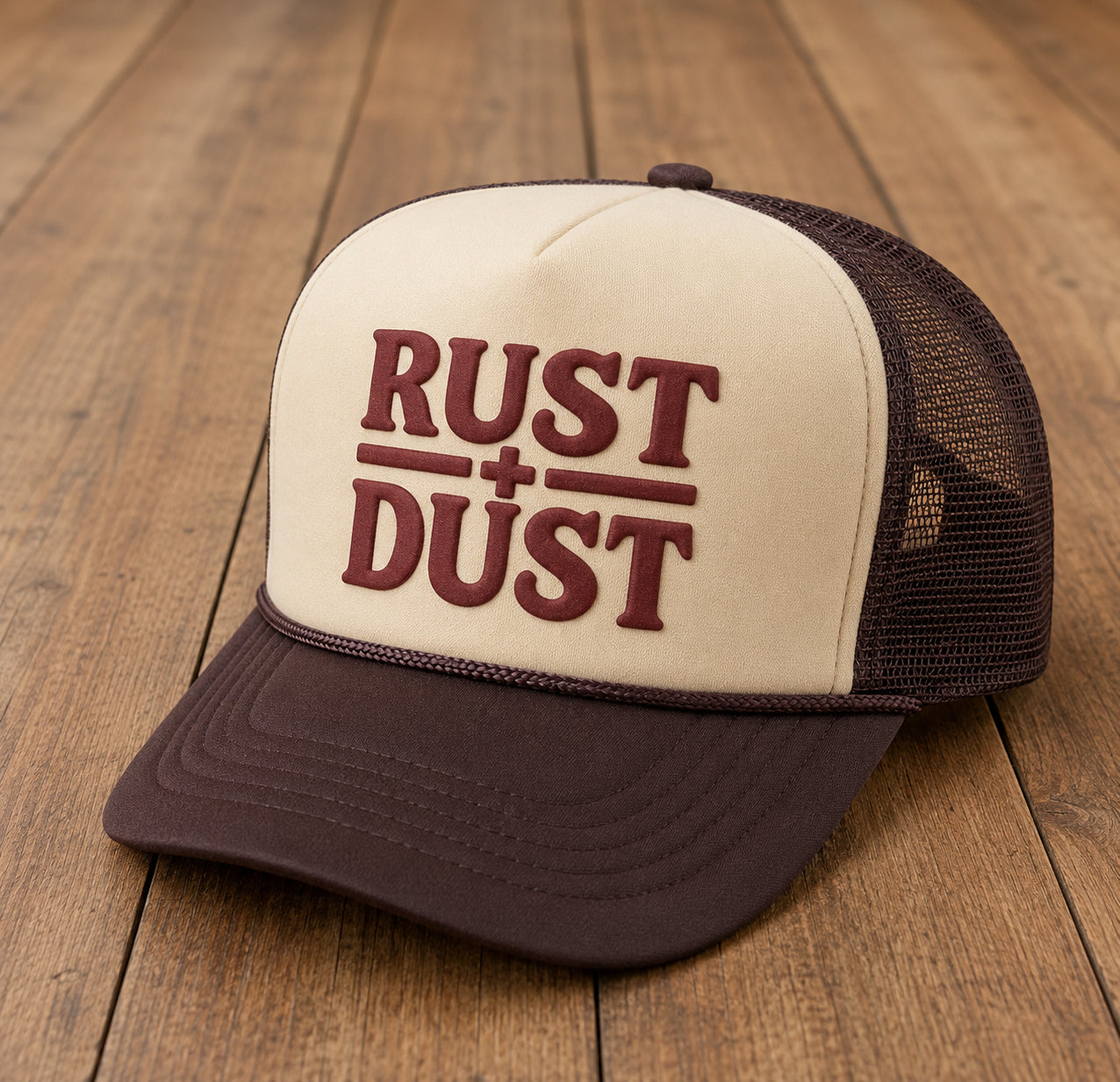 380 Trucker Hat: BROWN CREAM